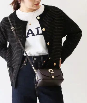 SLOBE IENA 니트 가디건 골드 버튼