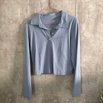 GAP 긴팔 피케 셔츠 라이트 블루