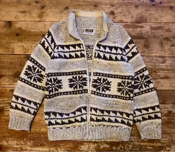 LONGHOUSE 집업 카우친 스웨터 M 사이즈 그레이/블랙