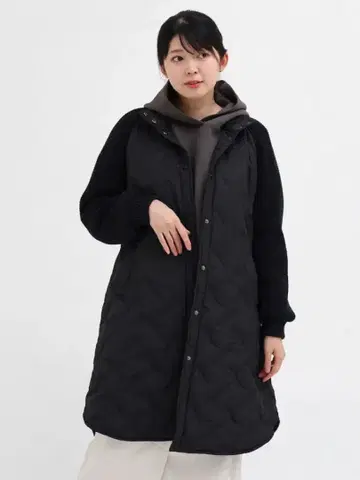 새상품 야마다야 블랙 퀼팅 롱 코트