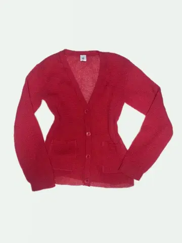 6(ROKU) 가디건 빨간색 니트