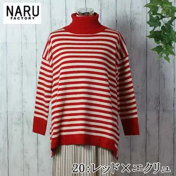 NARU 너구리 터틀 니트 빨간색