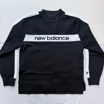[컨디션 최상] new balance 하이넥 스웨터 블랙/화이트