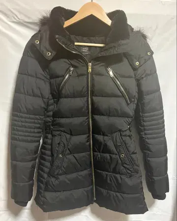 ZARA 후드 부착 다운 자켓 블랙 사이즈 M