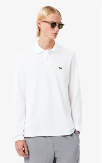[일본제] LACOSTE 긴팔 피케 셔츠 CLASSIC FIT 화이트