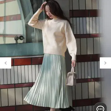 [ 택 포함 새상품 ] 니트 플리츠 스커트 세트 XS