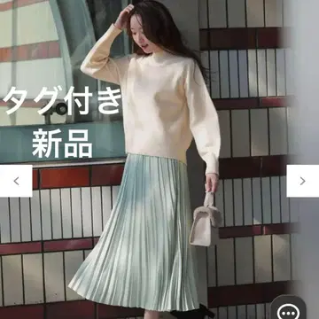 [ 택 포함 새상품 ] 니트 플리츠 스커트 세트 XS