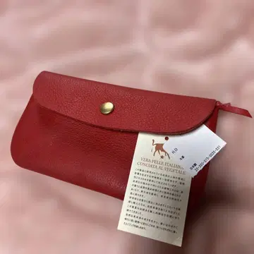 소가죽 빨간색 천연 가죽 클러치 지갑