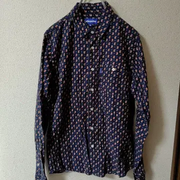 Lafayette 페이즐리 무늬 셔츠 M 네이비
