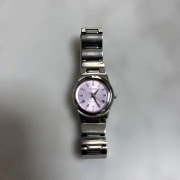 핑크 다이얼 스테인리스 손목시계
