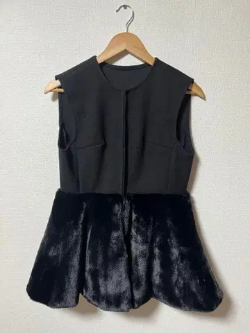 [ 새상품 ] 아우터 베스트 퍼 플럼