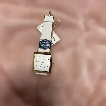 SUN FLAME 일본제 화이트 스퀘어 손목시계
