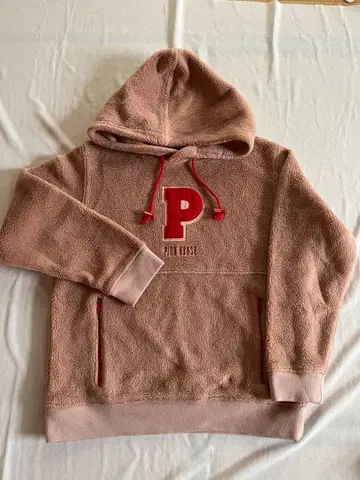 PINK HOUSE 플리스 후드티 아플리케 자수 핑크하우스