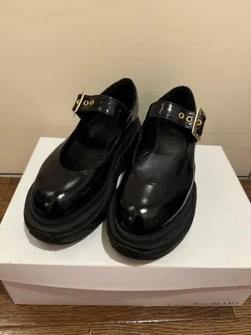 통굽 블랙 멜리 제인 신발