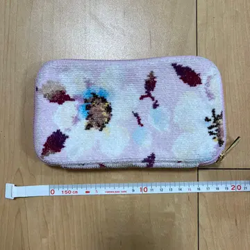 FEILER 꽃무늬 파우치 핑크 약 20cm