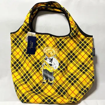 택 포함 미사용 새상품 폴로 랄프로렌 체크 무늬 에코백 폴로베어 랄프