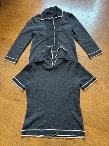 MELROSE 멜로즈 앙상블 가디건 반팔 니트 세트