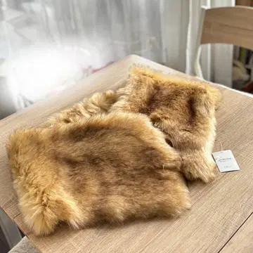 새상품 SHIPS 쉽스 퍼 숄 카멜 머플러