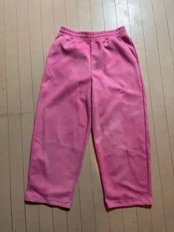 플리스 핑크 와이드 팬츠