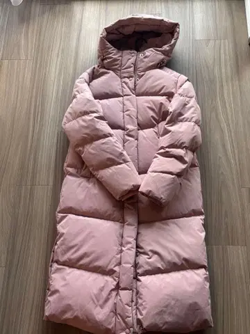 SPAO 후드 부착 롱 다운 자켓 S 핑크