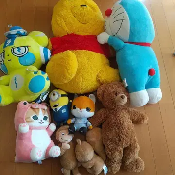 봉제 인형 세트 도라에몽 곰돌이 푸 등 9개