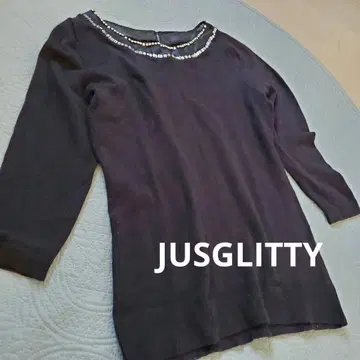JUSGLITTY 저스길리티 비쥬 블랙 니트 상의 M