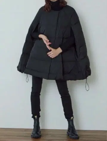 LE PHIL 다운 코트 퍼피 다운 케이프 판초 페더