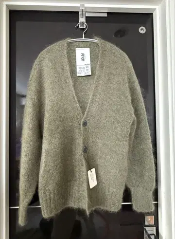 키드 모헤어 가디건 '올리브 그레이'