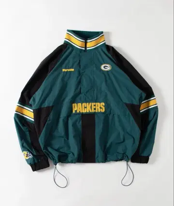 Perushu x NFL 콜라보 나일론 스탠드넥 아노락 블루종