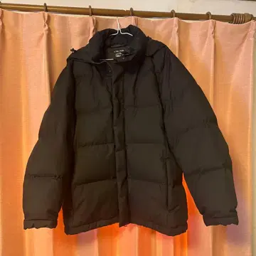 GLOBAL WORK 블랙 후드 부착 다운 자켓 48시간 이내 발송