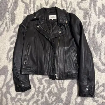 CLAUDIE PIERLOT 블랙 가죽 라이더 자켓 36