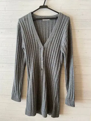 CARENNA 그레이 리브 가디건