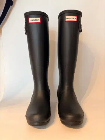 헌터 블랙 롱 부츠 버클 오리지널 투어 레인부츠