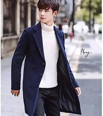 코트 남성용 체스터 코트 가을/겨울 빅 사이즈 XL 캐주얼 비즈니스