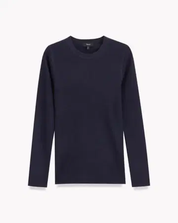 띠어리 네이비 리브 니트