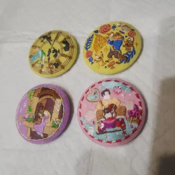 디즈니 자수 캔뱃지 4개 세트