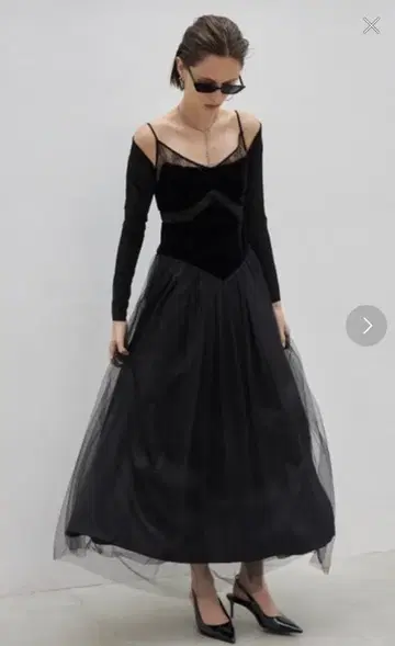 JOSEMOON 벨벳 트리밍 드레스