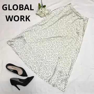 글로벌 워크 스퀘어 도트 새틴 플레어 기하 디자인 샤이니