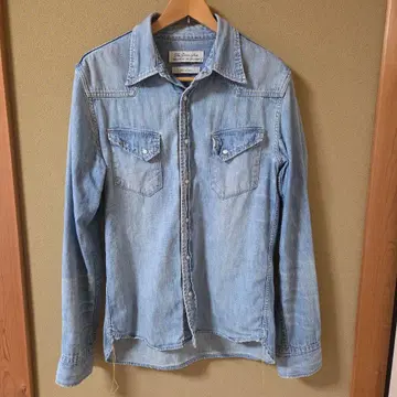 레미 레리프 데님 웨스턴 셔츠 L 사이즈 유즈드 블루