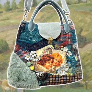 가격 인하 y2k 헤이세이 레트로 모리걸 리메이크풍 천사 블루 숄더백