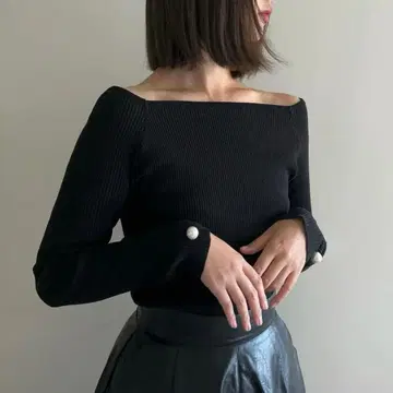 인기 완판템 펄 커프 립 니트