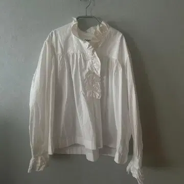 CAWLEY 화이트 프릴 셔츠 XS 블라우스