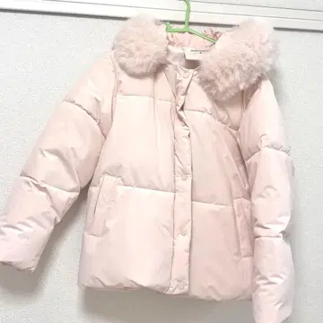 라이트 핑크 다운 복슬복슬 퍼 포함