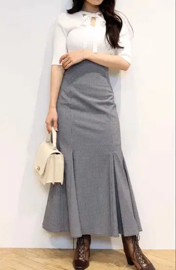 MERCURYDUO 백 레이스업 스트레치 머메이드 스커트 S