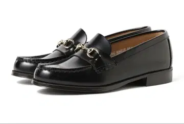 HARUTA 블랙 로퍼 금장 장식