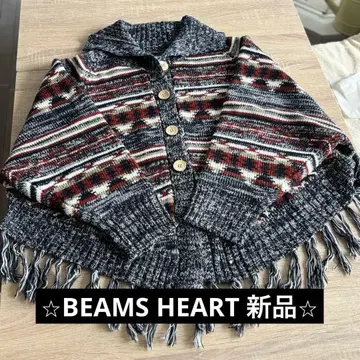 새상품 BEAMS HEART 빔즈 니트 판초 가디건