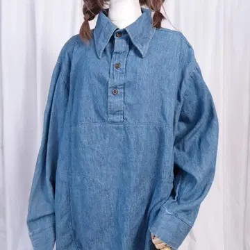 used XL 사이즈/vintage 데님 풀오버 셔츠 긴팔 70s