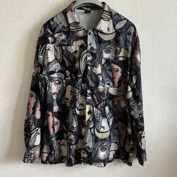 아트 프린트 긴팔 셔츠