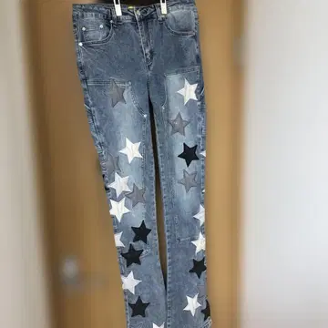 GUAPI 별 패턴 슬림 핏 청바지