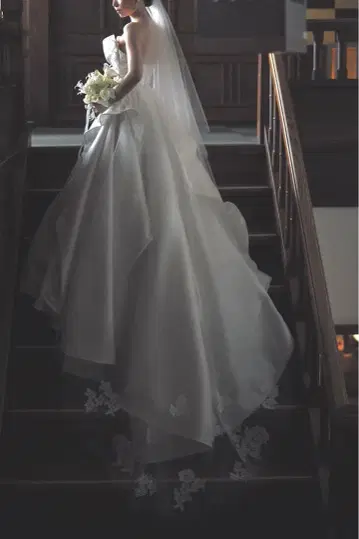 트리트 드레싱 꽃무늬 자수 롱 베일 80 x 250